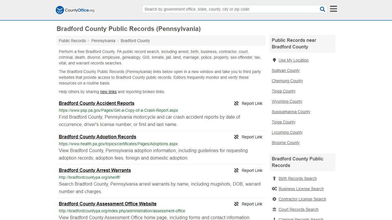 Public Records - Bradford County, PA (Business, Criminal ...